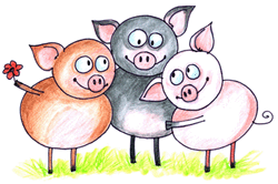 The Three Little Pigs, ilustrated by M. Dlouhá, (c) 2007