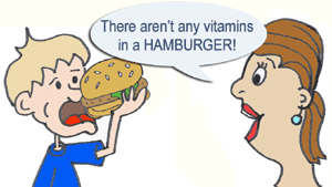 no vitamins in a hamburger