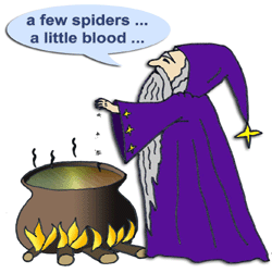 wizard and spiders