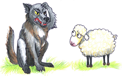 The Wolf and the Lamb, ilustrated by M. Dlouhá, (c) 2007