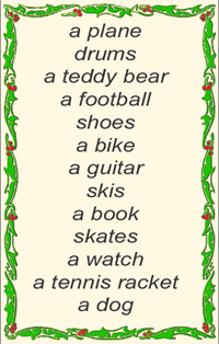 Tommy's Christmas list